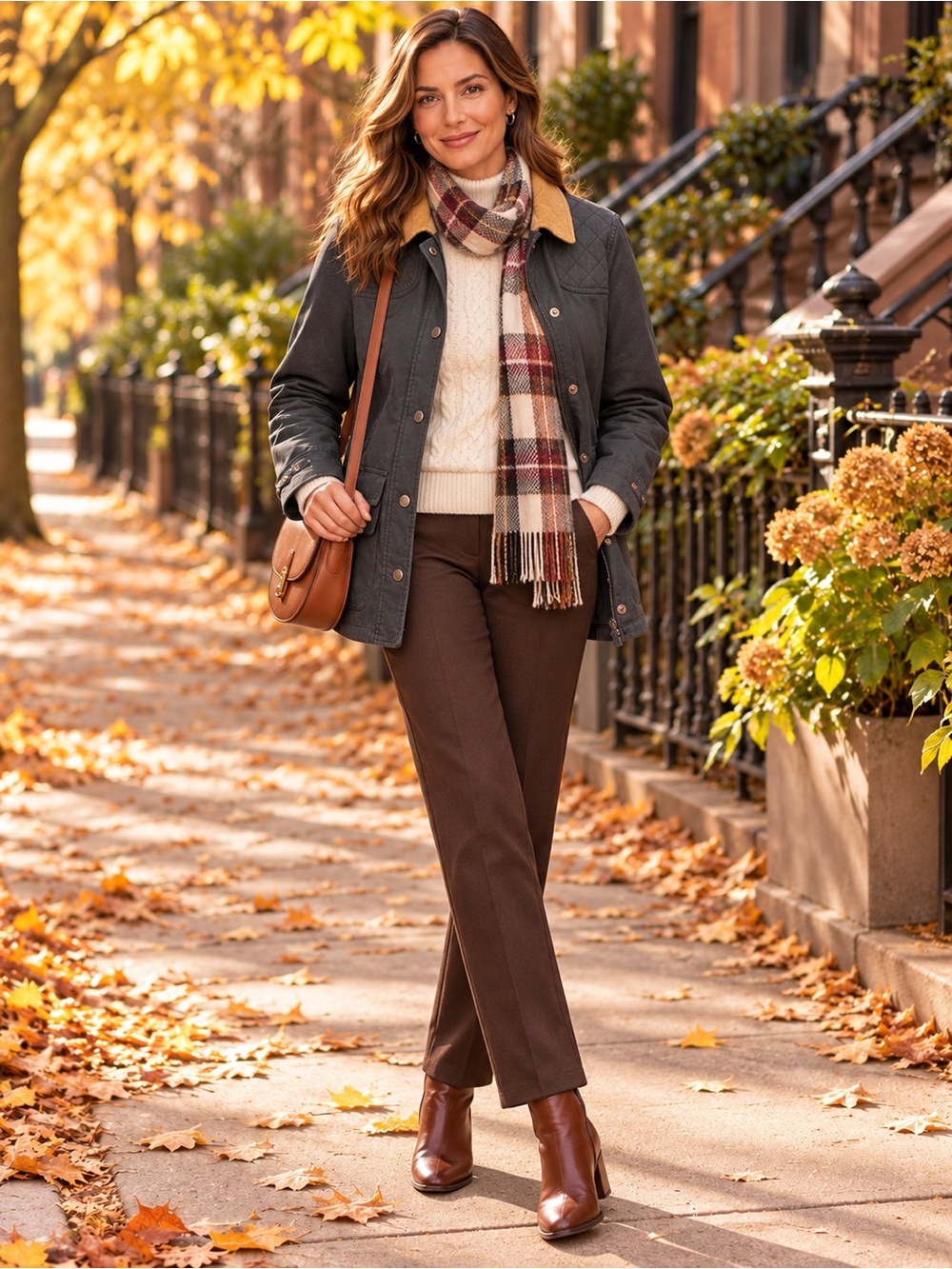 Lauren Ralph Lauren Women’s M Charcoal Barn Jacket Tan Corduroy Collar Quilted